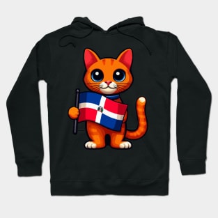 Cat Holding Dominican Republic Flag Hoodie